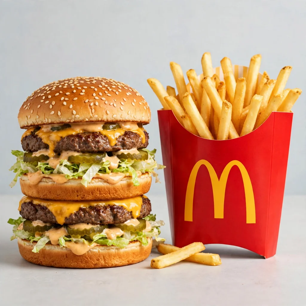Burger mit Pommes, Symbolbild für McDonald's Burger Preise