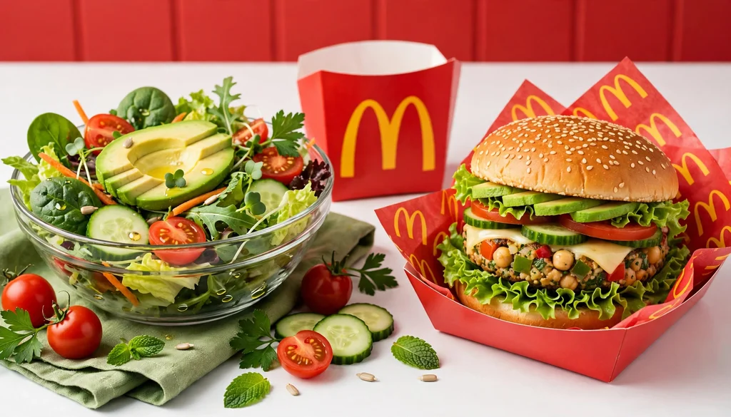 Vegetarische Optionen, Symbolbild für vegetarisch und vegan bei McDonald's